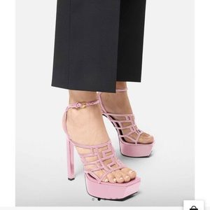 Versace Maze open Toe heels brand new light pink